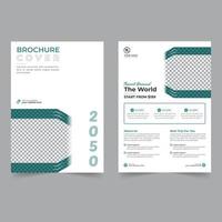 Travel flyer and brochure cover design business flyer template geometric shape poster design magazine background space for photo vector