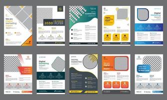 Business flyer design corporate flyer template geometric shape poster design brochure gradient abstract magazine background space for photo vector