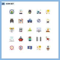 Pack of 25 creative Flat Colors of new hospital wifi car party Editable Vector Design Elements