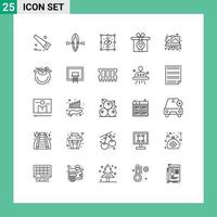 paquete de iconos vectoriales de stock de 25 signos y símbolos de línea para pintar el dibujo del ojo del caballete presente elementos de diseño vectorial editables vector