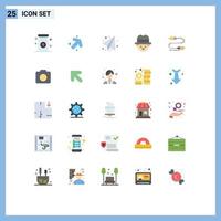 Group of 25 Flat Colors Signs and Symbols for wire interaction education communication man Editable Vector Design Elements