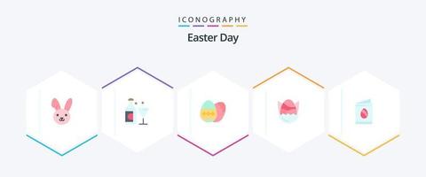 Easter 25 Flat icon pack including egg. happy. egg. baby. chicken vector