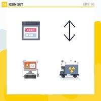 User Interface Pack of 4 Basic Flat Icons of internet software web security scale gas Editable Vector Design Elements