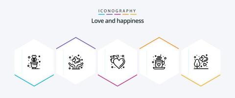 Love 25 Line icon pack including love. love. fire. cup. love vector