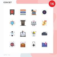 Universal Icon Symbols Group of 16 Modern Flat Colors of locker finance cabinet furniture property Editable Pack of Creative Vector Design Elements