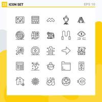 25 User Interface Line Pack of modern Signs and Symbols of edge competitive page award crypto currency Editable Vector Design Elements