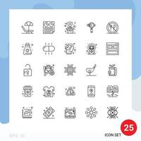 25 iconos creativos signos y símbolos modernos de alimentos zoom flor e búsqueda búsqueda elementos de diseño vectorial editables vector