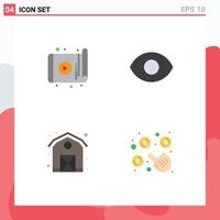 4 Universal Flat Icon Signs Symbols of app farm device view pay Editable Vector Design Elements