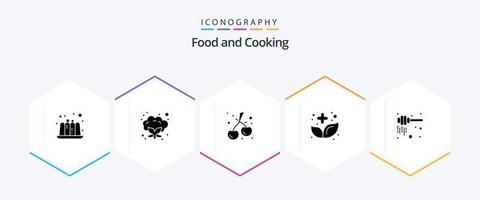 Food 25 Glyph icon pack including nectar. honey. food. dipper. herbal vector