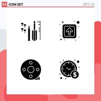 conjunto de glifos sólidos vectoriales en cuadrícula para reparar equipos de cinematografía elementos de diseño vectorial editables de tablero de chapaleta pública vector