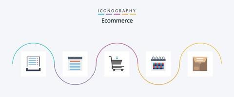 paquete de iconos planos de comercio electrónico 5 que incluye e. hora. sitio web. calendario. calendario vector