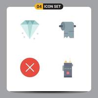 Modern Set of 4 Flat Icons and symbols such as business hide jewelry tissue talkie Editable Vector Design Elements