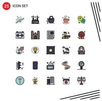 conjunto de 25 iconos de interfaz de usuario modernos signos de símbolos para respuesta amor tecnología de copa wifi elementos de diseño vectorial editables vector