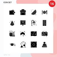 16 Creative Icons Modern Signs and Symbols of box date suitcase food dinner Editable Vector Design Elements