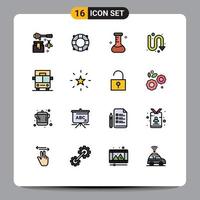 16 Creative Icons Modern Signs and Symbols of bookmark vehicles flask bus indicator Editable Creative Vector Design Elements