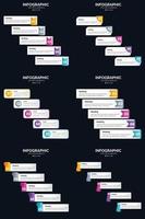 Vector 6 Infographics Pack Presentation slide template 5 Steps cycle diagrams and timelines