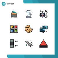 Set of 9 Modern UI Icons Symbols Signs for house teamwork electric team people Editable Vector Design Elements