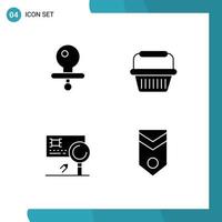 Universal Icon Symbols Group of Modern Solid Glyphs of baby card basket trolley fraud Editable Vector Design Elements