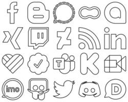 20 High-resolution and customizable Black Line Social Media Icons such as linkedin. rss. peanut. deviantart and xing icons. Eye-catching and editable vector
