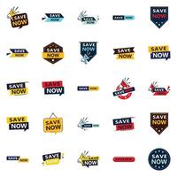 25 Versatile Typographic Banners for promoting savings across platforms vector