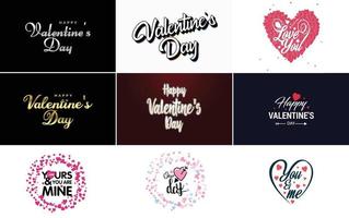 Happy Valentine's Day banner template with a romantic theme and a red color scheme vector