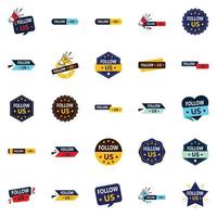 25 Versatile Follow Us Graphic Elements for Multiple Social Media Platforms vector