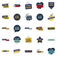 Start Now 25 Fresh Typographic Elements for a lively call to action campaign vector