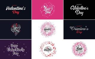 Love word art design with a heart-shaped gradient background vector