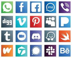 20 Versatile Social Media Icons such as tumblr. myspace. viber. pinterest and vimeo icons. Fully editable and versatile vector