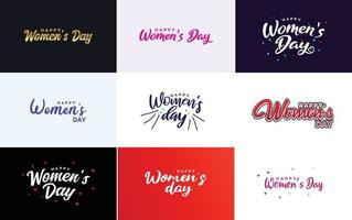 Set of Happy International Woman's Day signs and emblems vector design elements. signs. labels. and badges collection