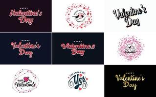 Be My Valentine lettering with a heart design. suitable for use in Valentine's Day cards and invitations vector