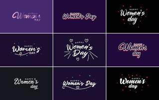 Set of cards with International Women's Day logo vector