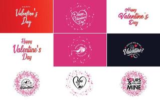 Happy Valentine's Day hand lettering calligraphy text and heart. isolated on white background vector illustration