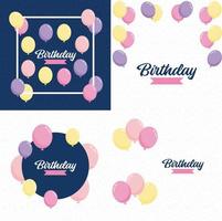 Happy Birthday written in a decorative. vintage font with a background of party streamers and confetti vector