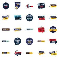 20 Eye-catching Follow Us Graphic Elements for Boosting Your Social Media Growth vector