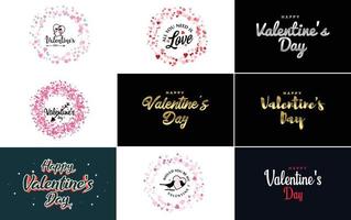 Love word art design with a heart-shaped background and a bokeh effect vector