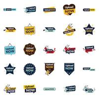 25 Inspiring Vector Designs in the Upload Now Pack Perfect for Advertising and Branding