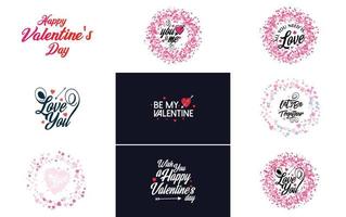 Be My Valentine lettering with a heart design. suitable for use in Valentine's Day cards and invitations vector