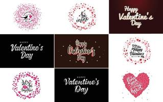 Happy Valentine's Day typography poster with handwritten calligraphy text. isolated on white background vector