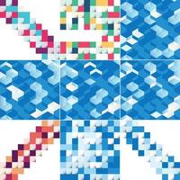 Square blue geometrical abstract background vector