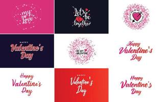 Be My Valentine lettering with a heart design. suitable for use in Valentine's Day cards and invitations vector