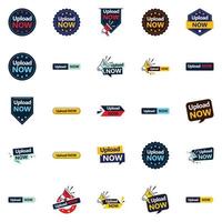 25 Customizable Vector Designs in the Upload Now Pack Perfect for Branding and Advertising