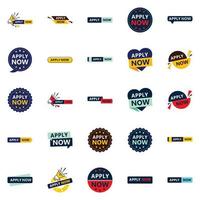 Get More Applications with Our Pack of 25 Apply Now Banners vector