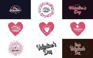 Love word art design with a heart-shaped background and a sparkling effect vector