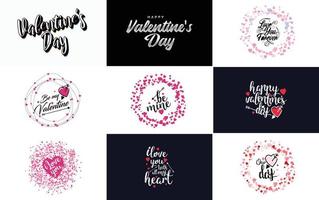 I Love You hand-drawn lettering with a heart design. suitable for use as a Valentine's Day greeting or in romantic designs vector