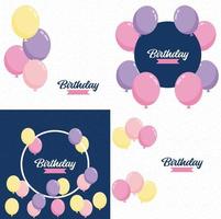 Happy Birthday text with a shiny. metallic finish and abstract background vector