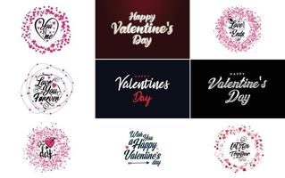 Happy Valentine's Day typography poster with handwritten calligraphy text. isolated on white background vector illustration