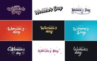 Set of cards with International Women's Day logo vector