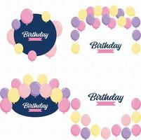 feliz cumpleaños escrito en brillante. letras metálicas con un efecto de luz bokeh en el fondo vector