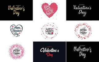 Love word hand-drawn lettering and calligraphy with a cute heart on a red. white. and pink background Valentine's Day template or background suitable for use in Love and Valentine's Day concepts vector